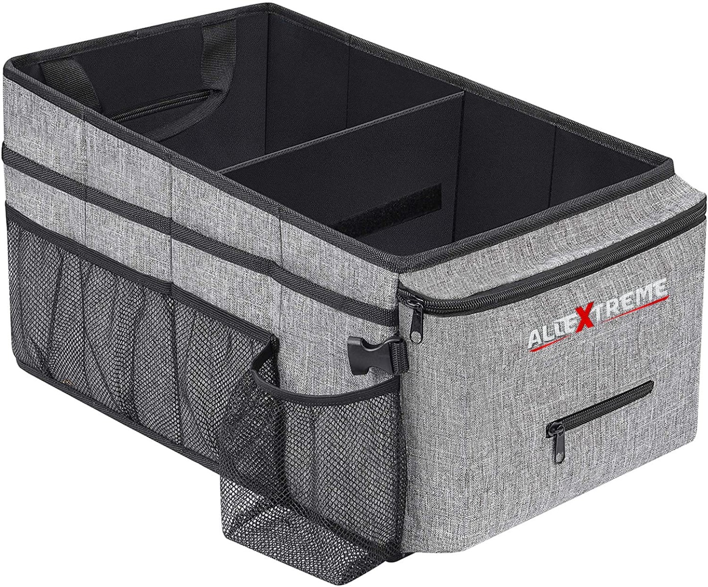 Collections Etc Hanging Back Seat Car Organizer, Storage, and Cooler Bag -  Features an Insulated Compartment, 3 Mesh Pockets, Built-in Bottom Tissue  Dispenser, Adjustable Top Strap 