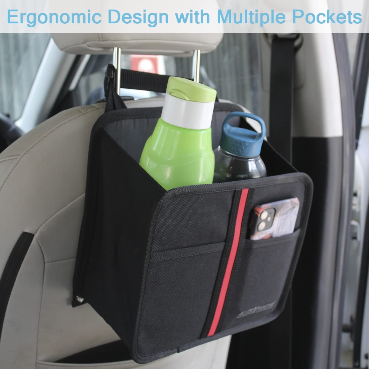 AllExtreme EXTCOT1 Trunk Organizer Backseat Anti-slip Storage Hanging Utility  Tool Seat Back Foldable Space Saver Bag for Cars, SUVs & Trucks (Black)
