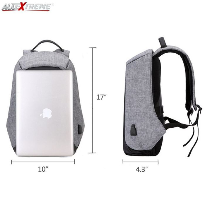 14 Inch Vebeto Pu Leather Waterproof Blue Laptop Backpack Capacity 20 L
